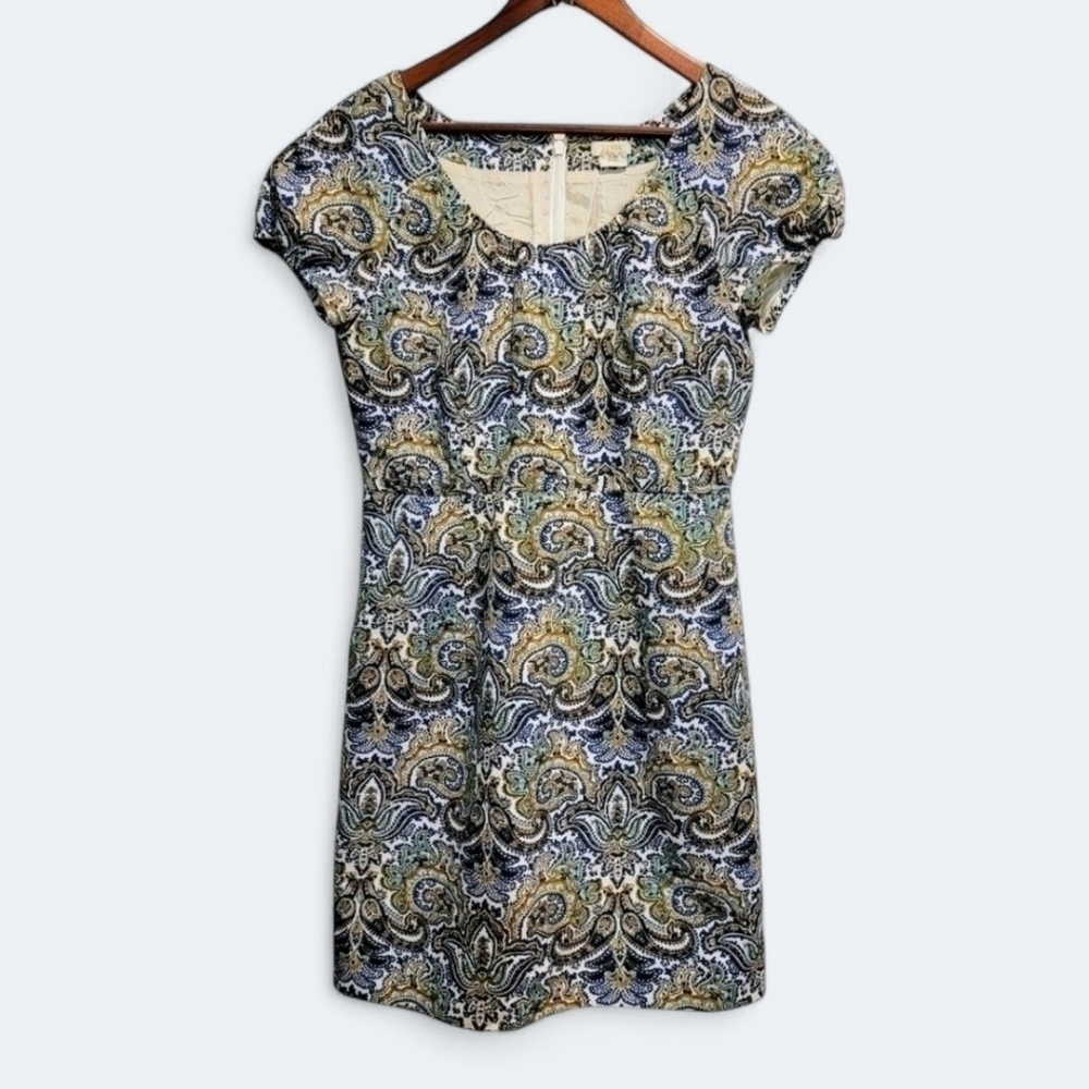 J. Crew Paisley print Multi Color Silk Blend Dress with Pockets Size 4